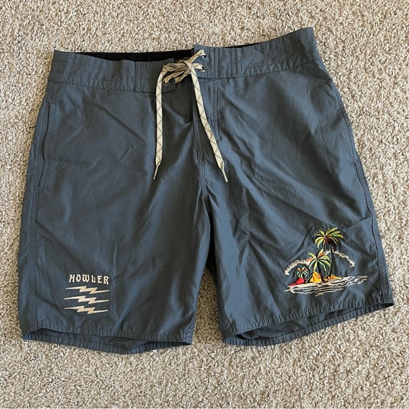 Howler Brothers Embroidered Croatan Boardshorts Swim Trunks